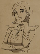 Claudia showing off her matching last scale of Shiruakh and earrings[30]