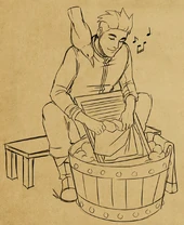 The Associate Crow Lord doing laundry
