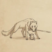 Ava and Bait carrying weapons