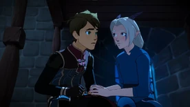 Rayla comforts Callum after Aaravos possessed him[26]