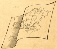 Callum's map showing each location ultimately converging at Elarion[2]