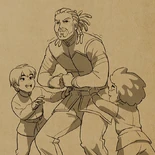 Tickle-proof Harrow with young Callum and Ezran[20]