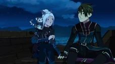 Callum, Rayla, and Stella regrouping above the Sea of the Castout