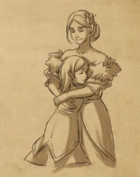 Young Claudia hugs Lissa[60]