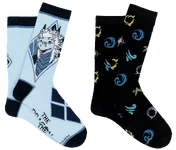 Two pairs of crew socks of Zym and the Primal Sources[28][29]