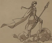 Sarai posing on top of the Magma Titan's heart