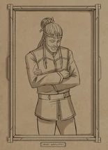 Portrait of Harrow resembling an image of John F. Kennedy[21]