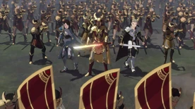 Amaya stands together with Janai and Soren for the final battle[7]