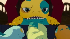 Bait smiles over Jellybug, Hat, and Sneezles