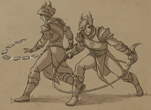 Tiadrin and Lain fighting for Zym's egg[2]