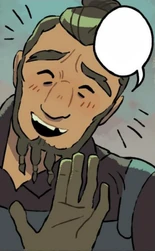 Allen greeting the group in "Through the Moon"[9]