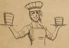 Amaya with two cakes[35]