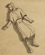 Viren slowly succumbs as the resurrection spell expires[45]