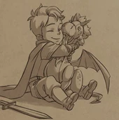 Young Soren hugging dragon plush after fighting it in "Fire and Fury"