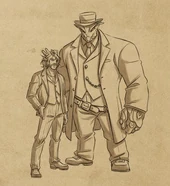 Finnegrin and Elmer dressing as mobsters
