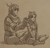 Ethari braiding Rayla's hair[22]
