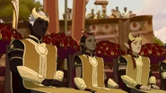 Three unmasked members of the Six Horns attend the wedding ceremony of Janai and Amaya.[8]