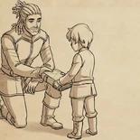 Harrow gifting Callum his sketchbook[4]