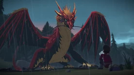 Pyrrah towers over Ezran and Zym[26]