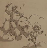 Barius chasing Ezran who is riding the pink taffy hippo[14]