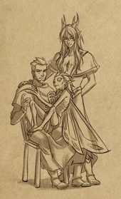 Aaravos, Viren, and the Being posing as a family