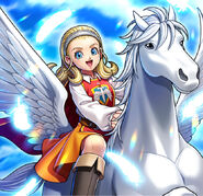 Anlucia in Dragon Quest Rivals, alongside Temna Falchion.
