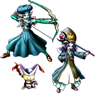 A Wetling, Poppet, and Elf as Sages in DQ X