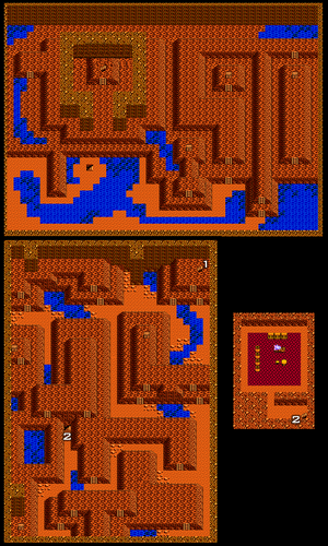 Mapa de la cueva al sur de Feministia