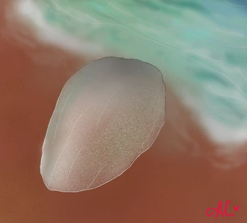 A low quality recreation of when the dragon scale was found