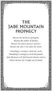 The Jade Mountain Prophecy, the prophecy of the second arc (books 6-10)