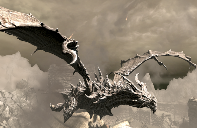 Alduin over Helgen