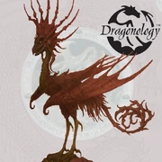 A detailed sketch of a cockatrice: the dragon is standing upright on thin, chickenlike legs, and has a tall spiked headcrest.