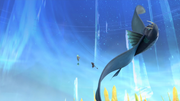 Flood Fang begins to fly away from them