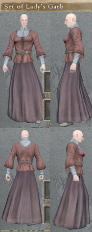 Set of Lady's garb details