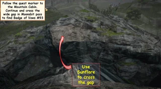 The jump from near the Mountain Cottage