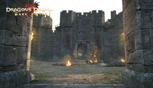 The outer court from the encampment entrance gate