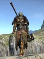 Scale Armor Set with leather underclothes, Feral cape, cyclops veil and cyclops sigil