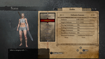 Naked character with 0% piercing and striking resistances