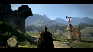 Badge location - it is possible to levitate to the badge from the structure on the left