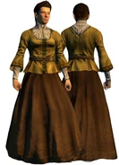 Männlicher Hauptvasall trägt die Frauentracht.