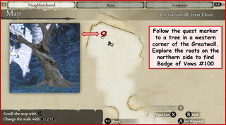 Fig. 1: Follow the quest marker to a tree.