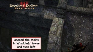 Fig. 1: Ascend the stairs and turn left