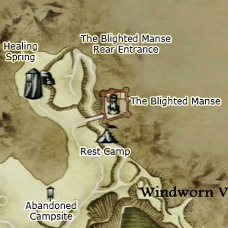 The Blighted Manse Dragon S Dogma Wiki Fandom Go northwest of gran soren to the river between the prayer falls and the nameless falls. the blighted manse dragon s dogma