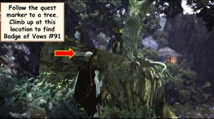 The ledge keading to the badge