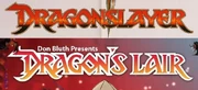 Dragonslayer film logo and Dragon's Lair game box art comparison.