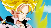 , a Saiyan-half hybrid, as a Super Saiyan.