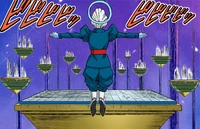 The Grand Priest using a teleportation technique.