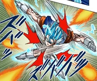Vegetto using Knifehand Strike.