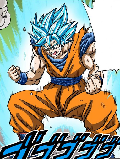 Goku Super Saiyan Blue maxium power manga by SenniN-GL-54 via