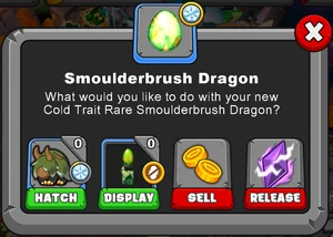 Smoulderbrush Dragon Hatch Menu